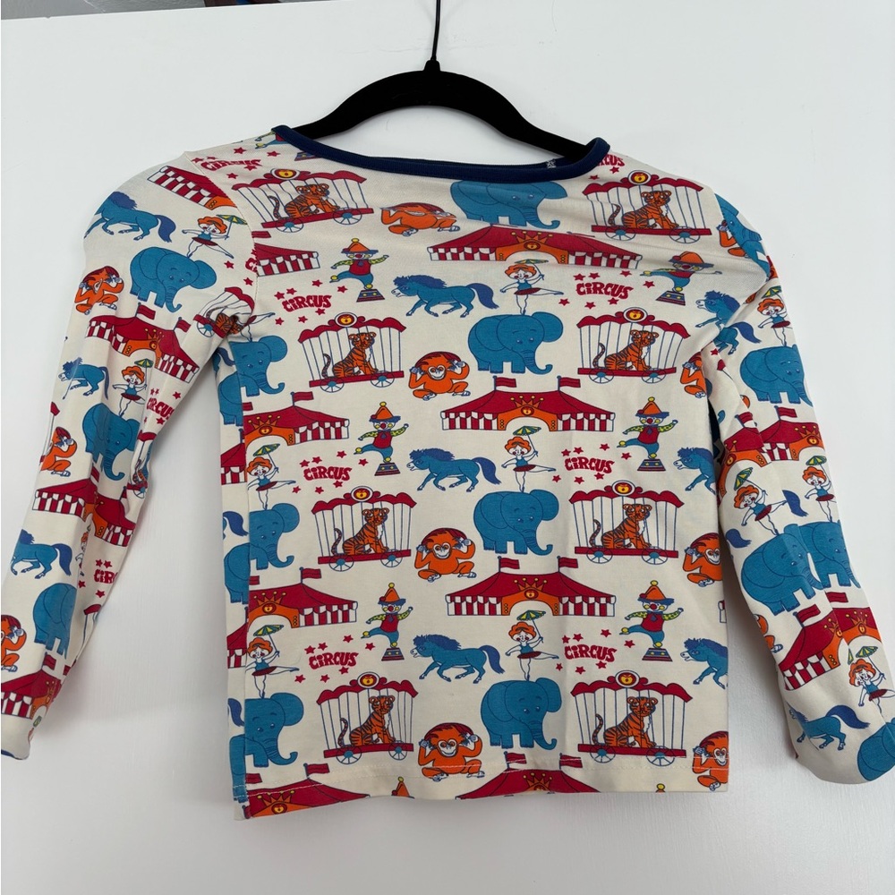 Folk Kids Long Sleeve Circus Tee - Blue, Orange & Red